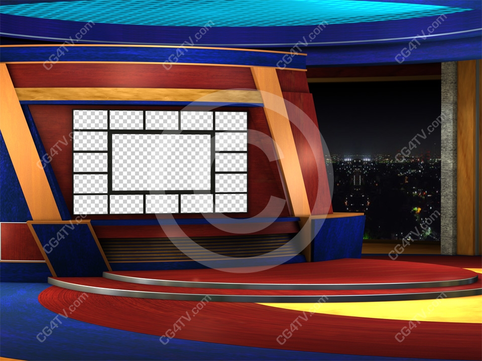 Large Image: Multi Screen Virtual News Set