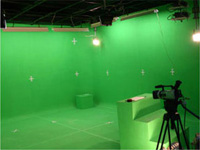 Green screen chromakey studio virtual sets
